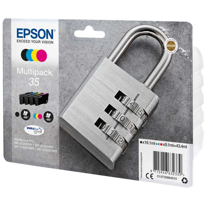 Epson 35 Noir couleur Cadenas pack de 4 Cartouches d'origine