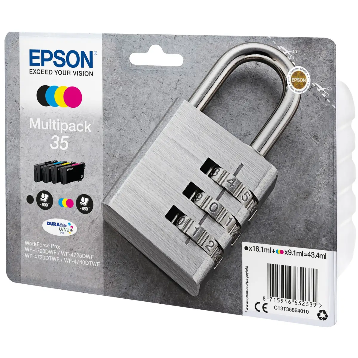 Epson 35 Noir couleur Cadenas Pack de cartouches authentiques au meilleur prix