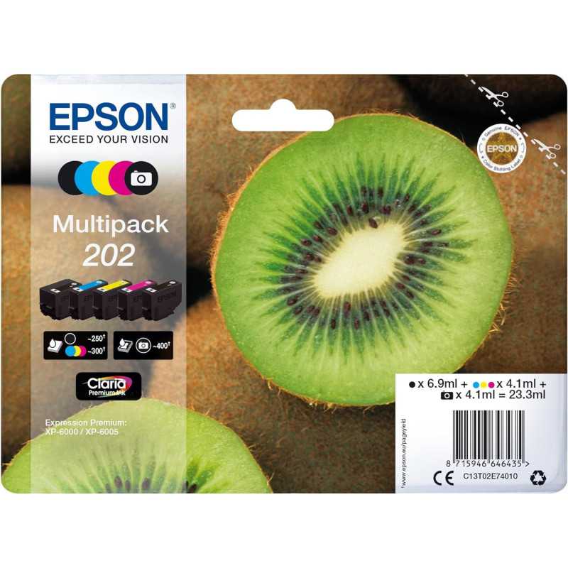 Epson 202 Kiwi Noir couleur Pack de 5 Cartouches au meilleur prix