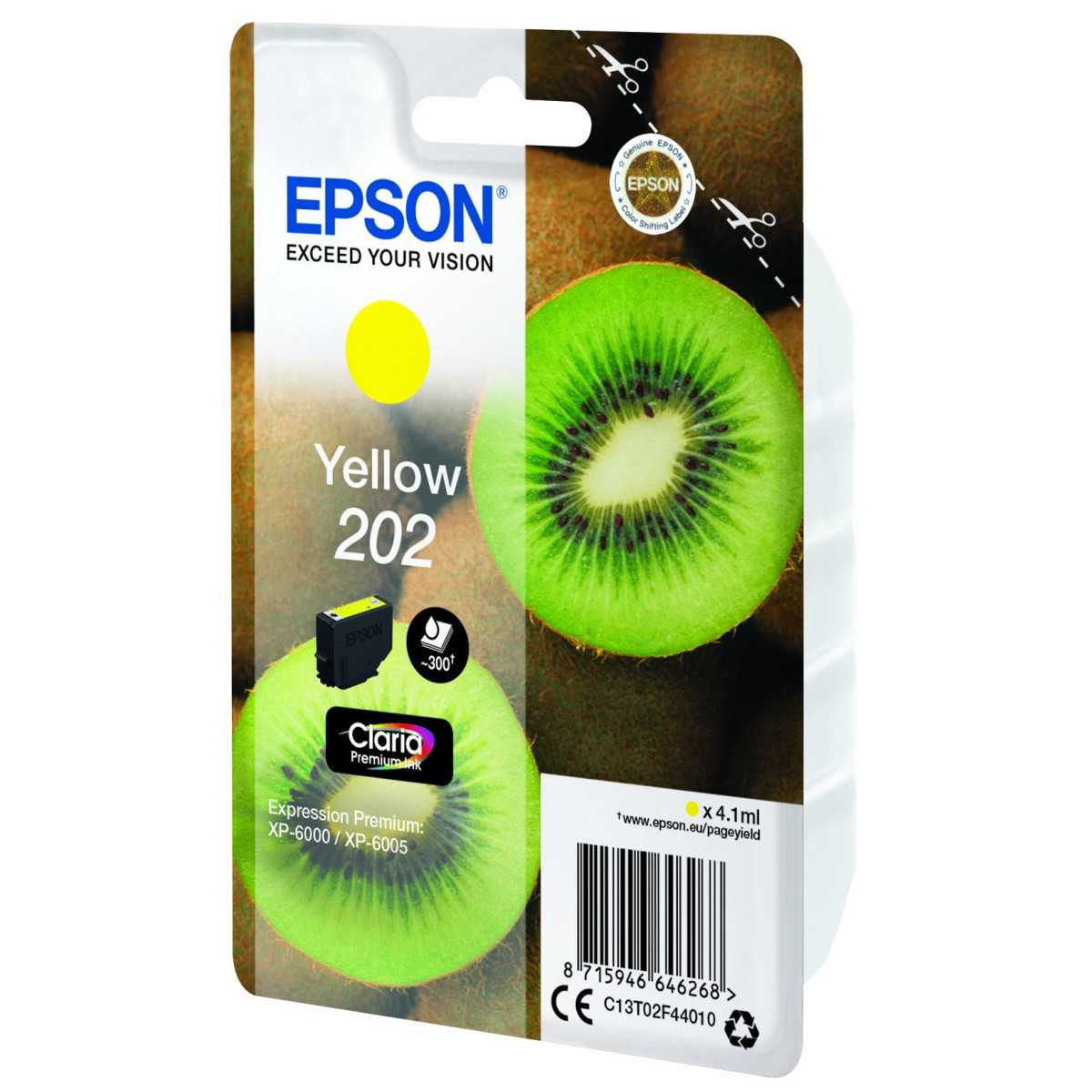 Epson 202 Kiwi Jaune cartouche d'encre d'origine au meilleur prix Epson 202 Kiwi Jaune cartouche d'encre d'origine au meilleur prix