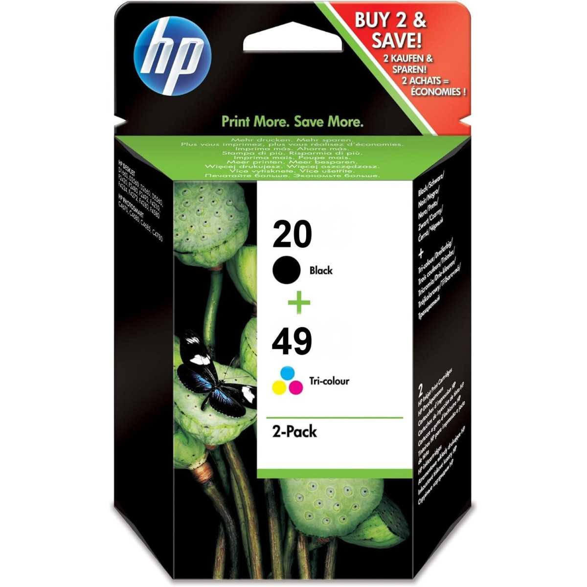 HP 20/49 Noir couleur Pack de 2 Cartouches d'encre au meilleur prix HP 20/49 Noir couleur Pack de 2 Cartouches d'encre au meilleur prix
