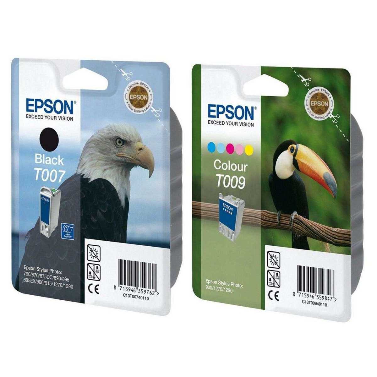 Epson T007/T009 Noir Couleur cartouches d'origine au meilleur prix