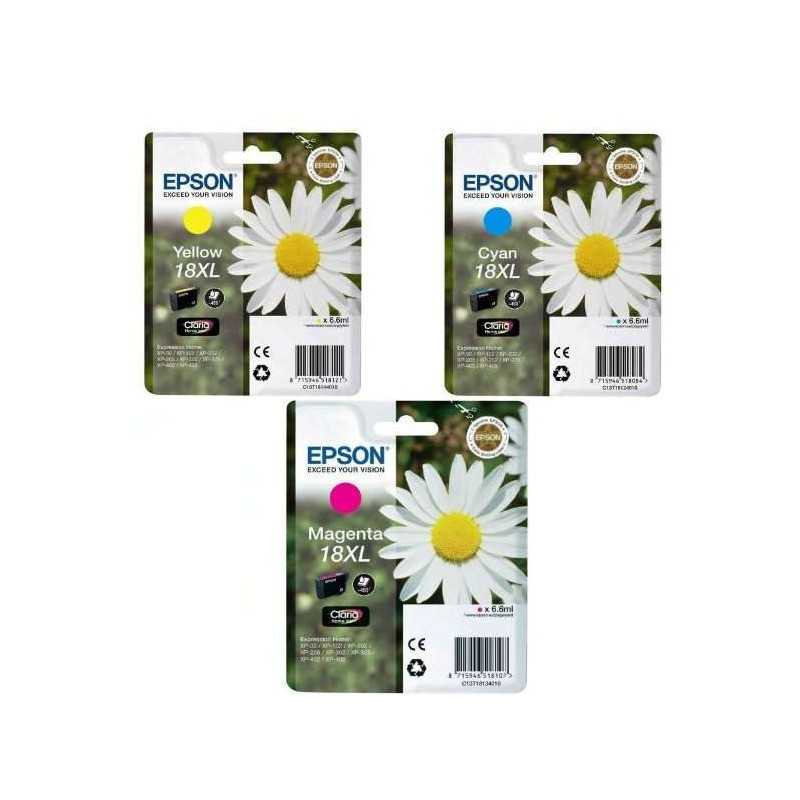 Epson 18XL Couleur Pack de 3 cartouches d'origine au meilleur prix