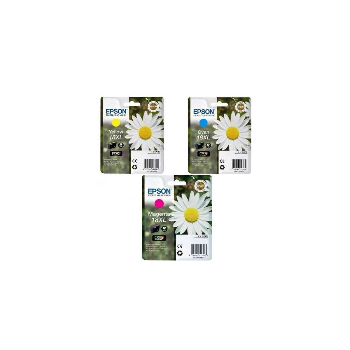 Epson 18XL Couleur Pack de 3 cartouches d'origine au meilleur prix Epson 18XL Couleur Pack de 3 cartouches d'origine au meilleur prix