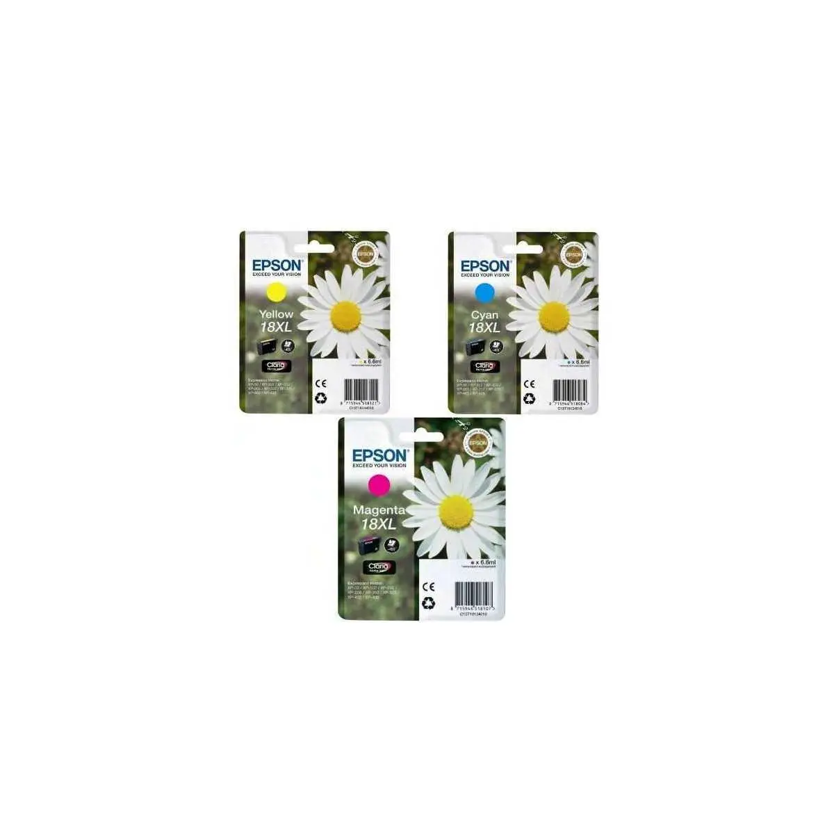 Epson 18XL Couleur Pâquerette Pack de 3 Cartouches authentiques au meilleur prix Epson 18XL Couleur Pâquerette Pack de 3 Cartouches authentiques au meilleur prix