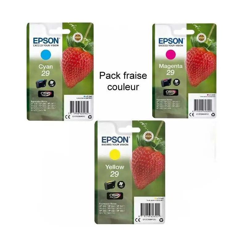 Epson 29 Fraise Couleur Pack de 3 cartouches au meilleur prix