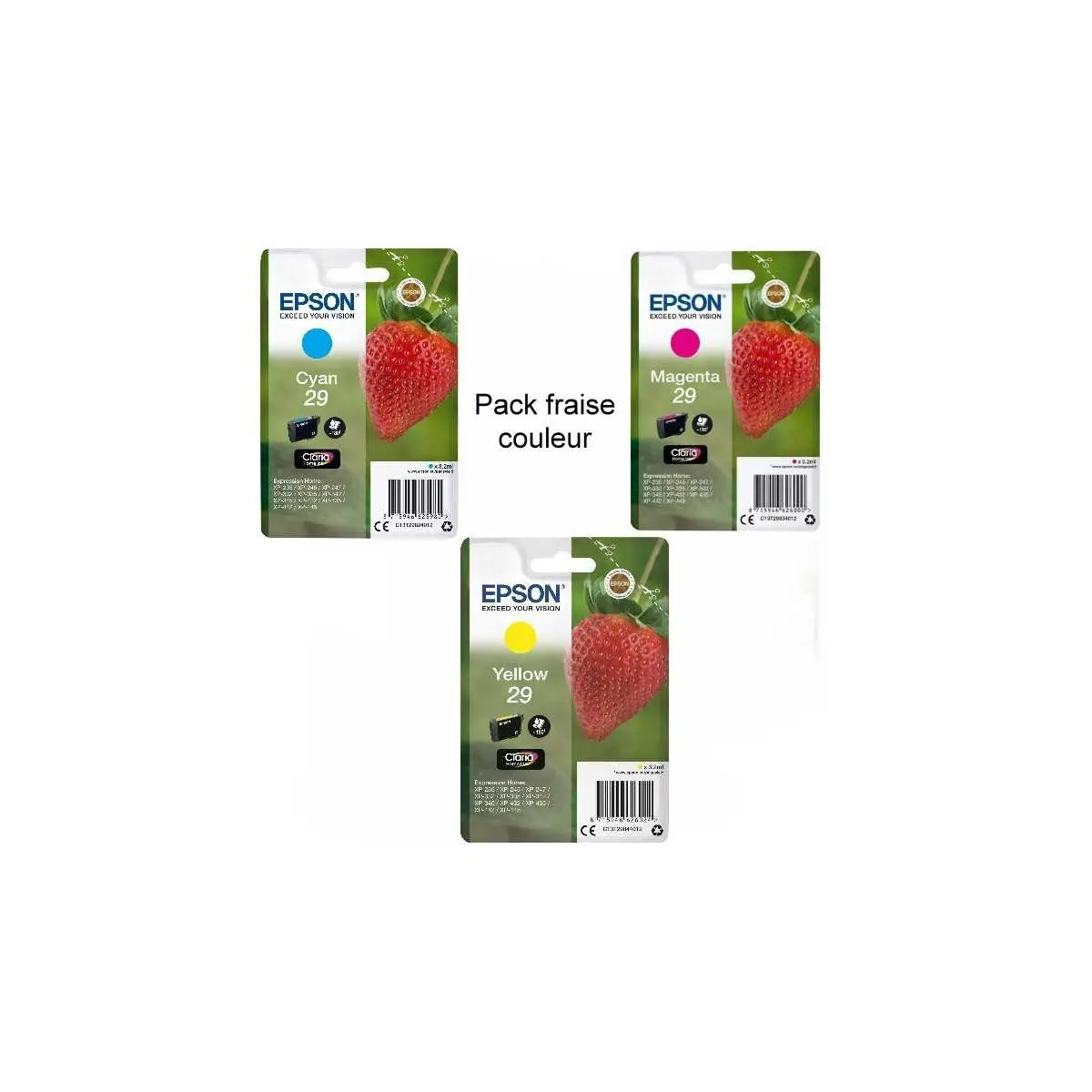 Epson 29 Fraise Couleur Pack de 3 cartouches au meilleur prix Epson 29 Fraise Couleur Pack de 3 cartouches au meilleur prix