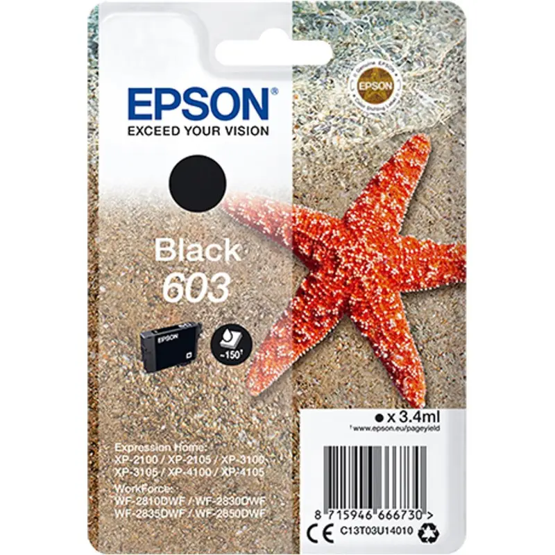 Epson 603 Noir Etoile de Mer Cartouche authentique au meilleur prix