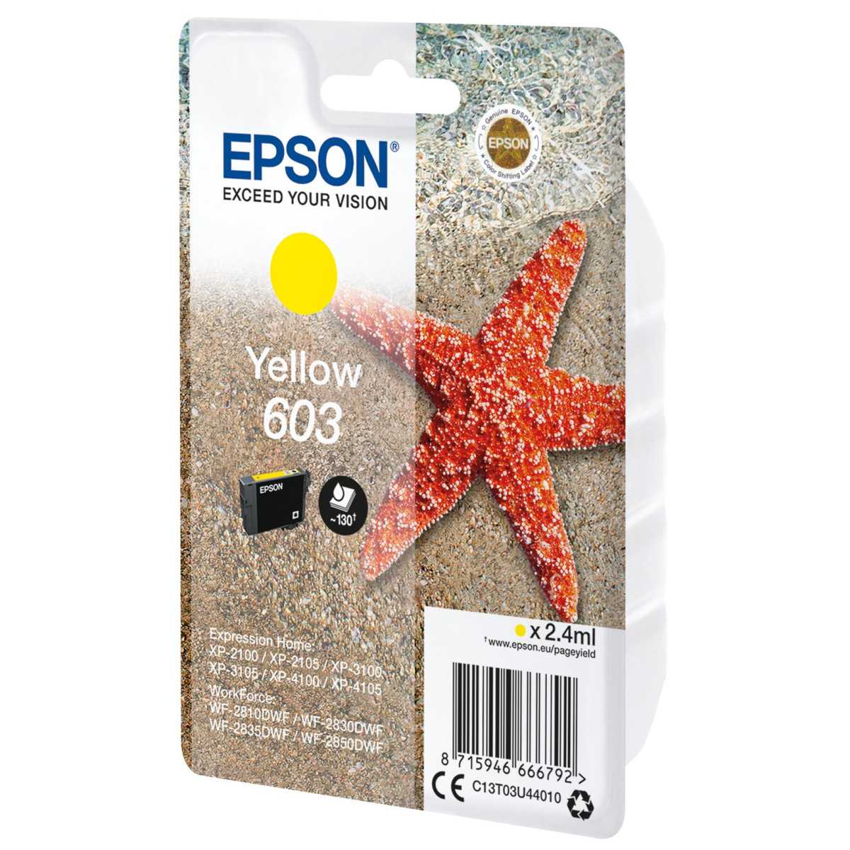 Epson 603 Jaune Etoile de Mer cartouche d'origine au meilleur prix Epson 603 Jaune Etoile de Mer cartouche d'origine au meilleur prix