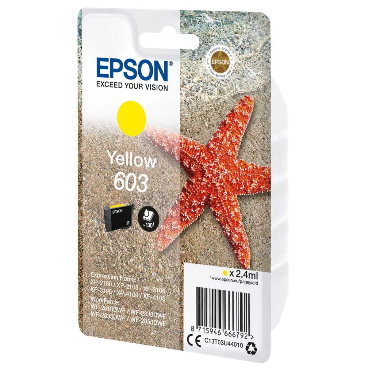 Epson 603 Jaune Etoile de Mer Cartouche authentique au meilleur prix Epson 603 Jaune Etoile de Mer Cartouche authentique au meilleur prix