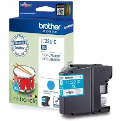 Brother LC22U C XL Cyan Cartouche authentique au meilleur prix