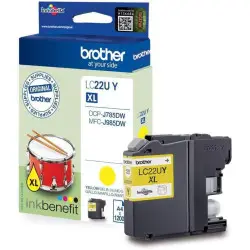 Brother LC22UY XL Jaune Cartouche authentique au meilleur prix