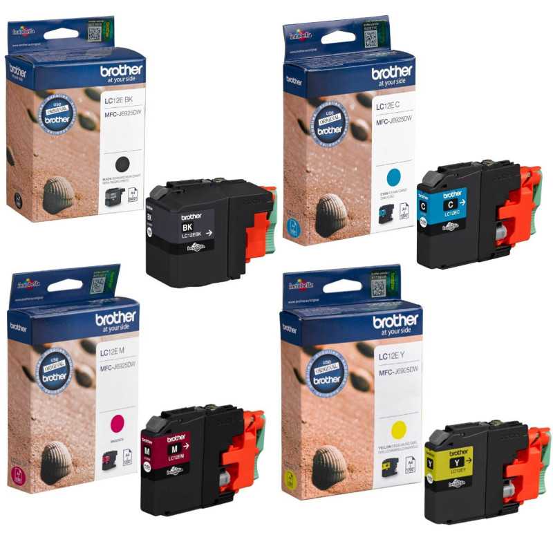 BROTHER LC12E Noir couleur Pack de 4 cartouches au prix le plus bas