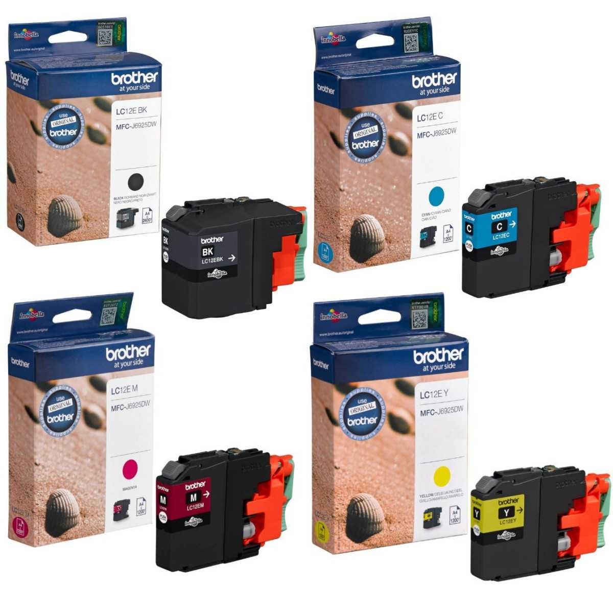 BROTHER LC12E Noir couleur Pack de 4 cartouches au prix le plus bas BROTHER LC12E Noir couleur Pack de 4 cartouches au prix le plus bas