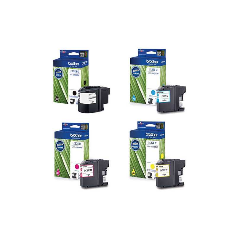 Brother LC22E Noir couleur Pack de 4 cartouches au meilleur prix
