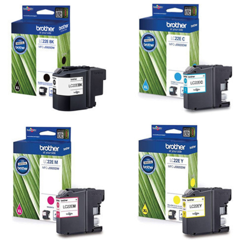 Brother LC22E Noir couleur Pack de cartouches authentiques au meilleur prix