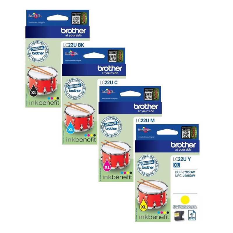 Brother LC22U XL Noir couleur Pack de 4 Cartouches au meilleur prix