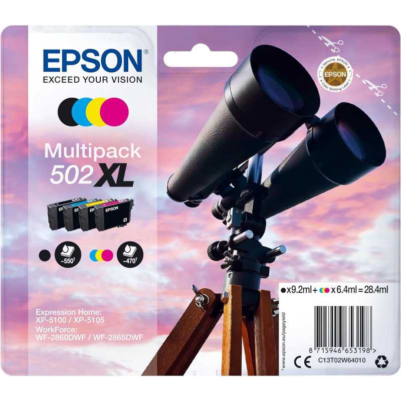 Epson 502XL Noir couleur Pack de 4 Cartouches au meilleur prix