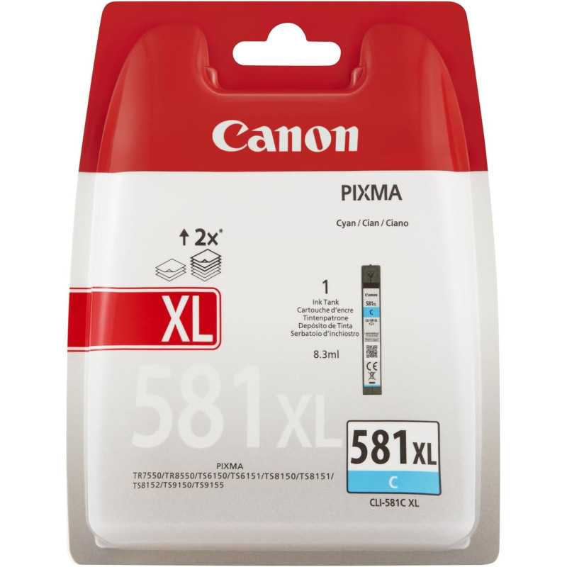 Canon CLI-581XL C Cyan Cartouche d'encre d'origine au meilleur prix