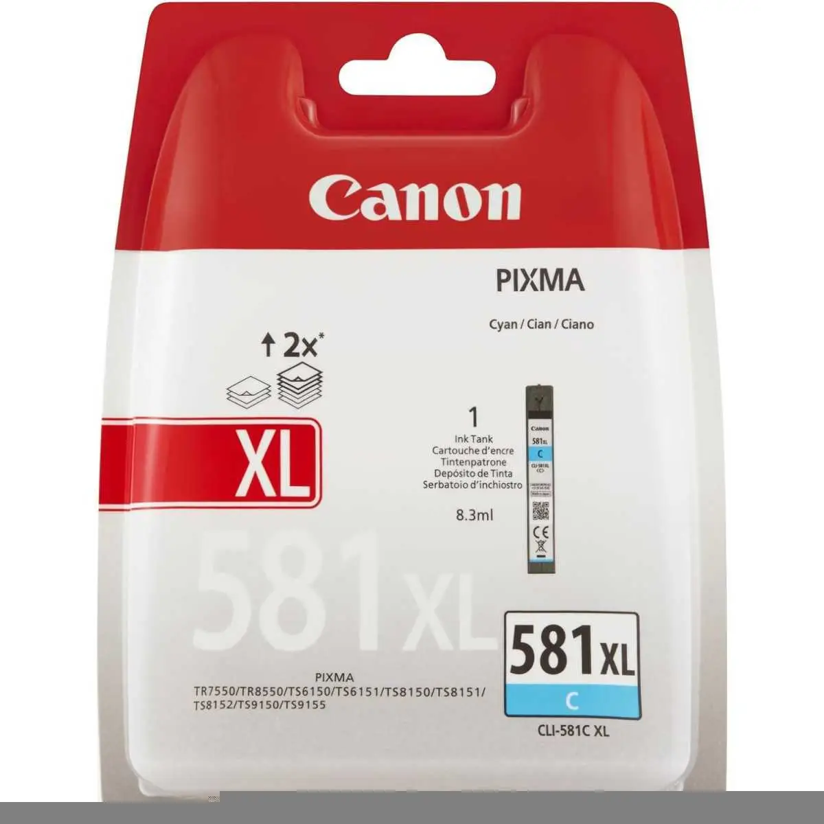 Canon CLI-581C XL Cyan Cartouche authentique au meilleur prix
