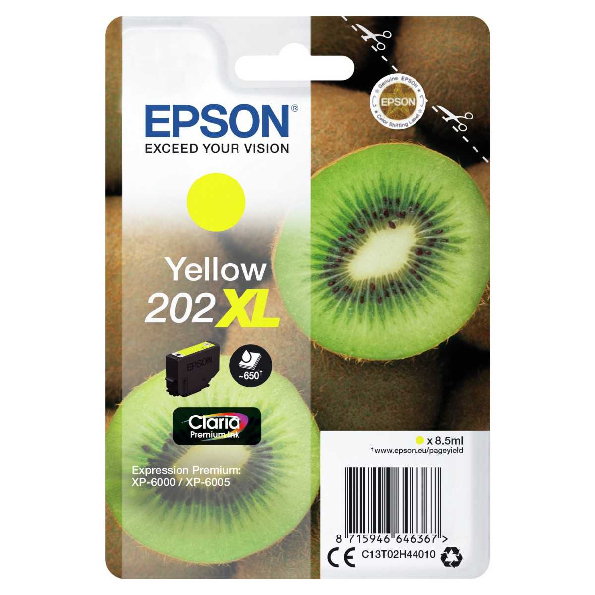 Epson 202XL Kiwi Jaune cartouche d'encre d'origine au meilleur prix