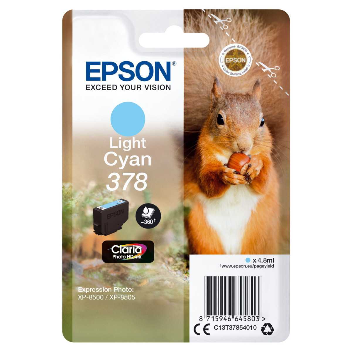 Epson 378 Cyan clair Écureuil cartouche d'origine au meilleur prix Epson 378 Cyan clair Écureuil cartouche d'origine au meilleur prix