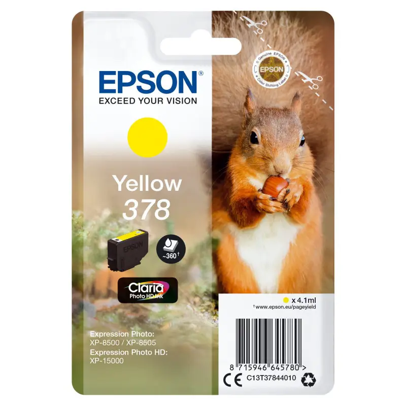 Epson 378 Jaune Ecureuil Cartouche authentique au meilleur prix