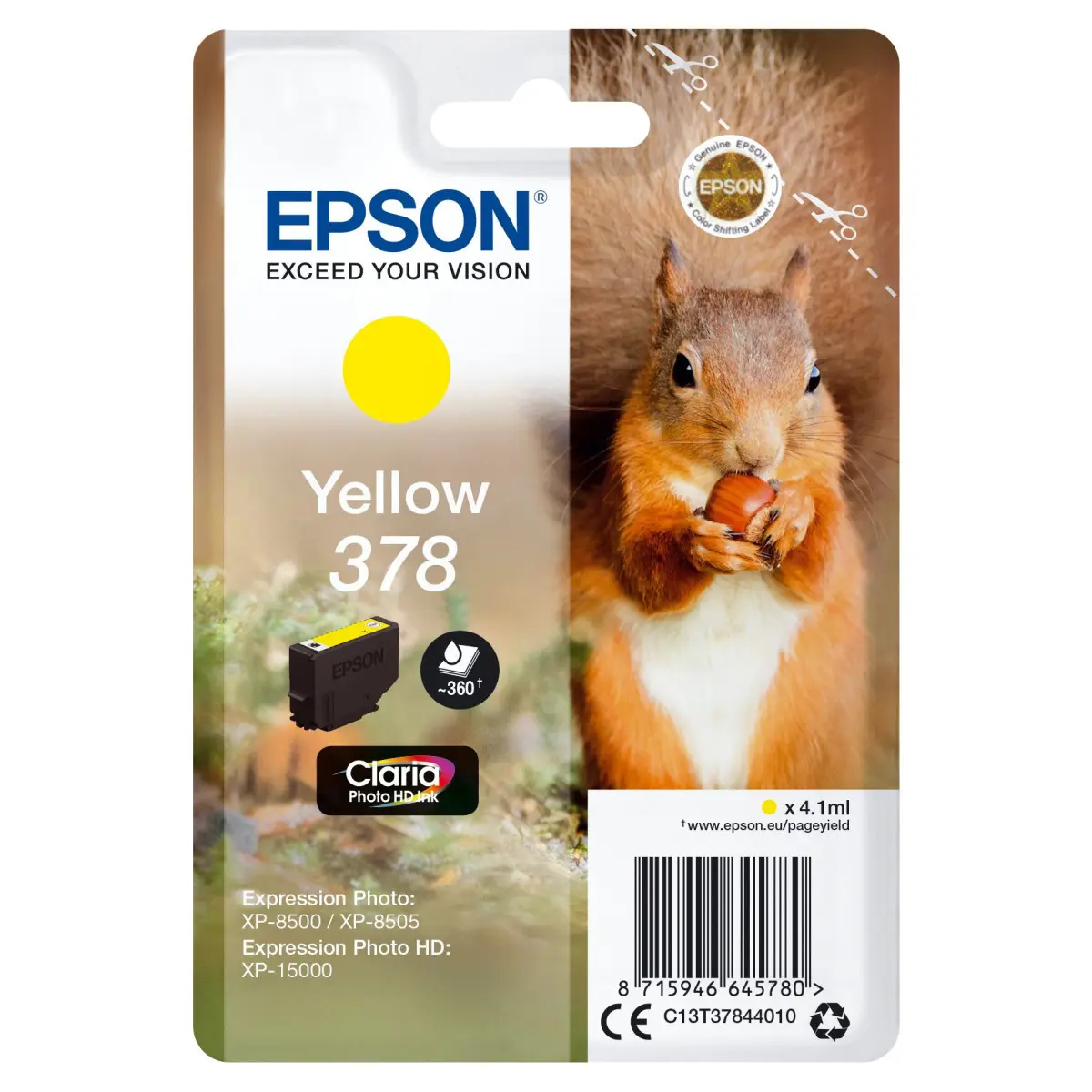 Epson 378 Jaune Ecureuil Cartouche authentique au meilleur prix