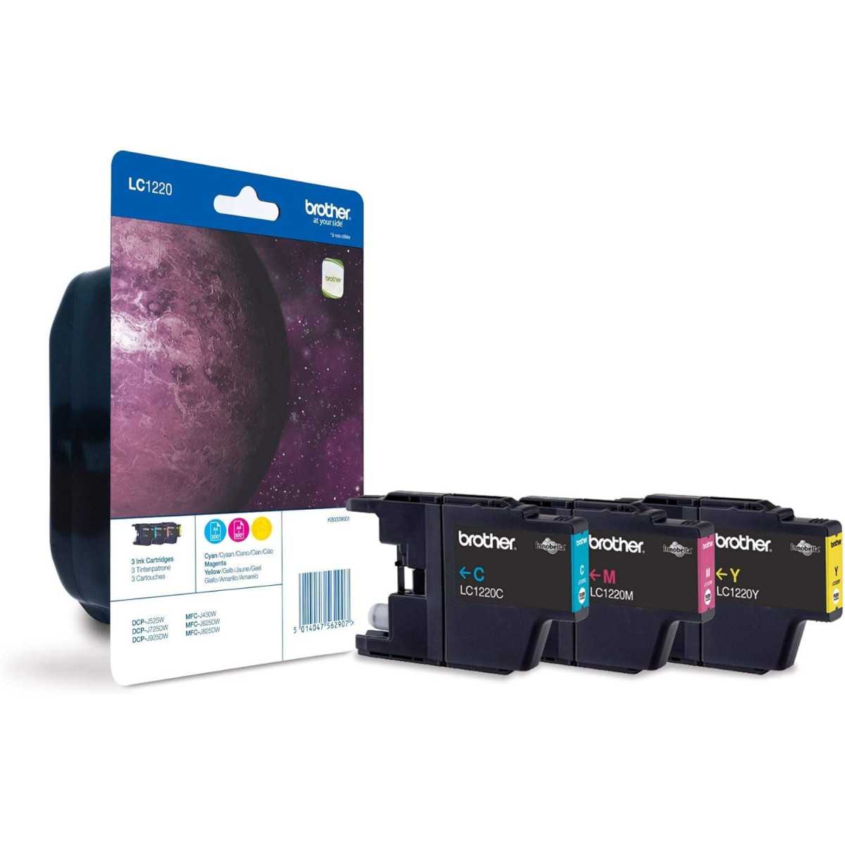 Brother LC1220RBWBP Couleur Multipack de 3 Cartouches d'encre d'origine Brother LC1220RBWBP Couleur Multipack de 3 Cartouches d'encre d'origine