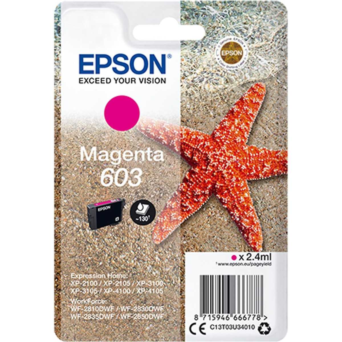 Epson 603 Magenta Etoile de Mer Cartouche authentique au meilleur prix Epson 603 Magenta Etoile de Mer Cartouche authentique au meilleur prix