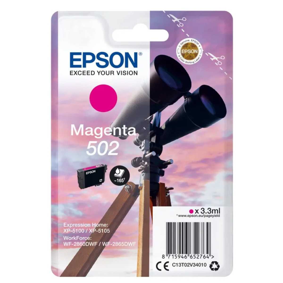Epson 502 Magenta Jumelles cartouche d'origine au meilleur prix Epson 502 Magenta Jumelles cartouche d'origine au meilleur prix