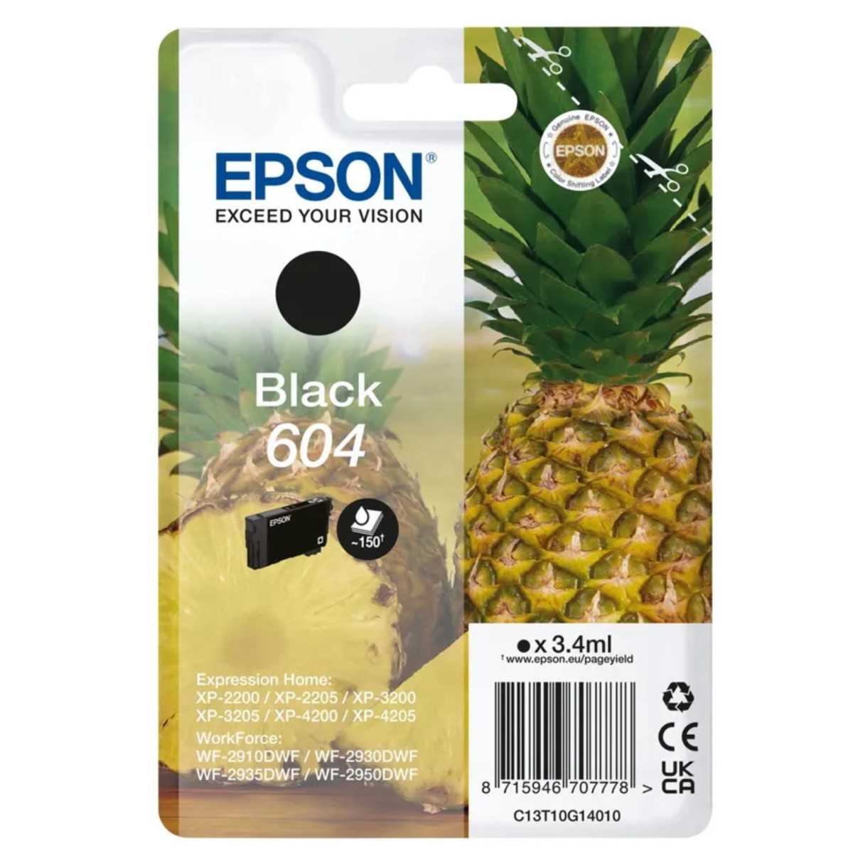 Epson 604 Ananas Noir Cartouche d'origine au meilleur prix Epson 604 Ananas Noir Cartouche d'origine au meilleur prix
