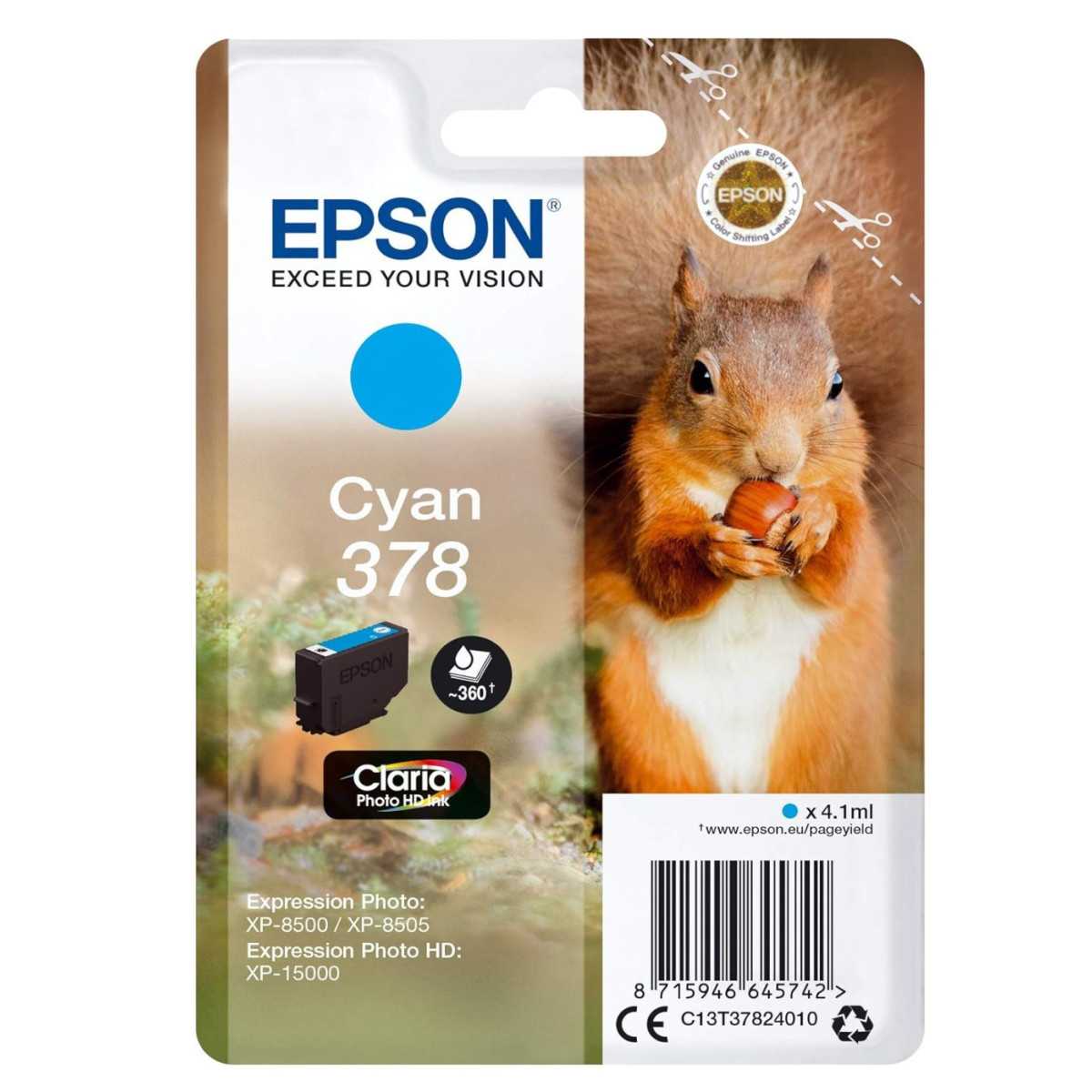 Epson 378 Cyan Écureuil Cartouche d'encre au meilleur prix Epson 378 Cyan Écureuil Cartouche d'encre au meilleur prix