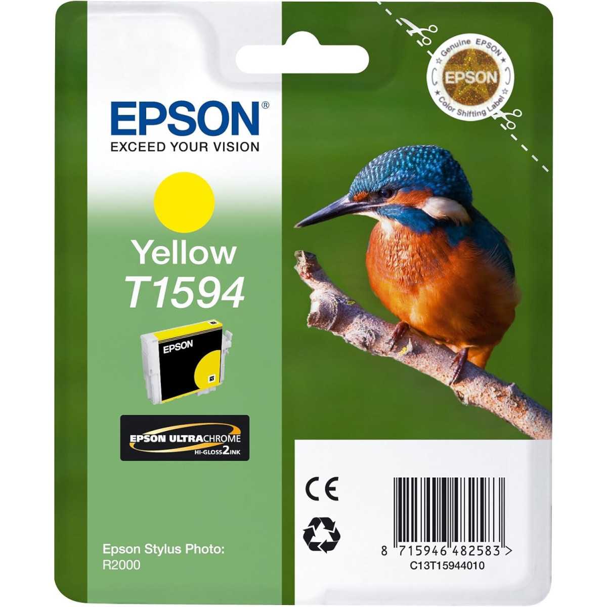 Epson T1594 Jaune Martin pêcheur Cartouche d'encre d'origine Epson T1594 Jaune Martin pêcheur Cartouche d'encre d'origine