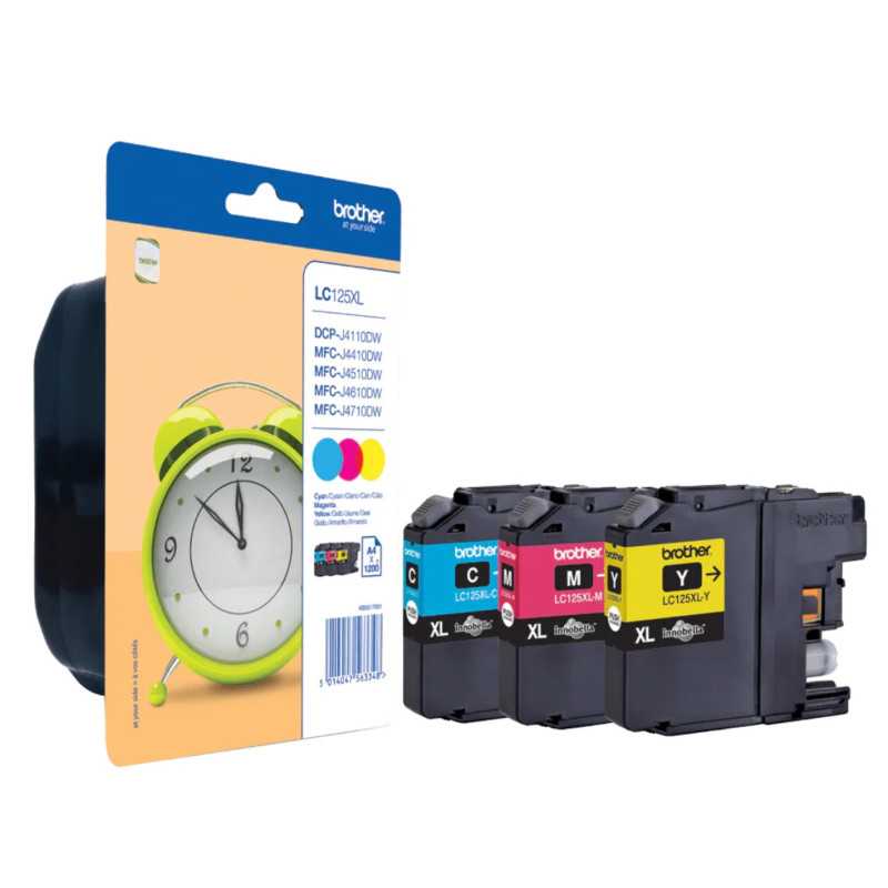 Brother LC125XL couleur Pack de 3 cartouches d'encre d'origine