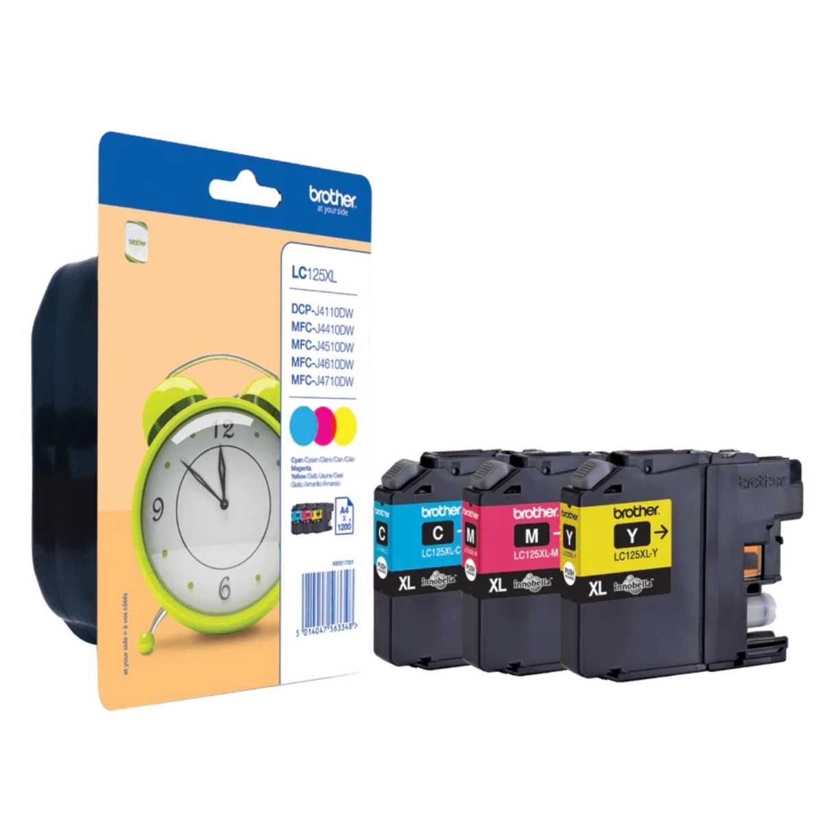 Brother LC125XL couleur Pack de 3 cartouches d'encre d'origine Brother LC125XL couleur Pack de 3 cartouches d'encre d'origine