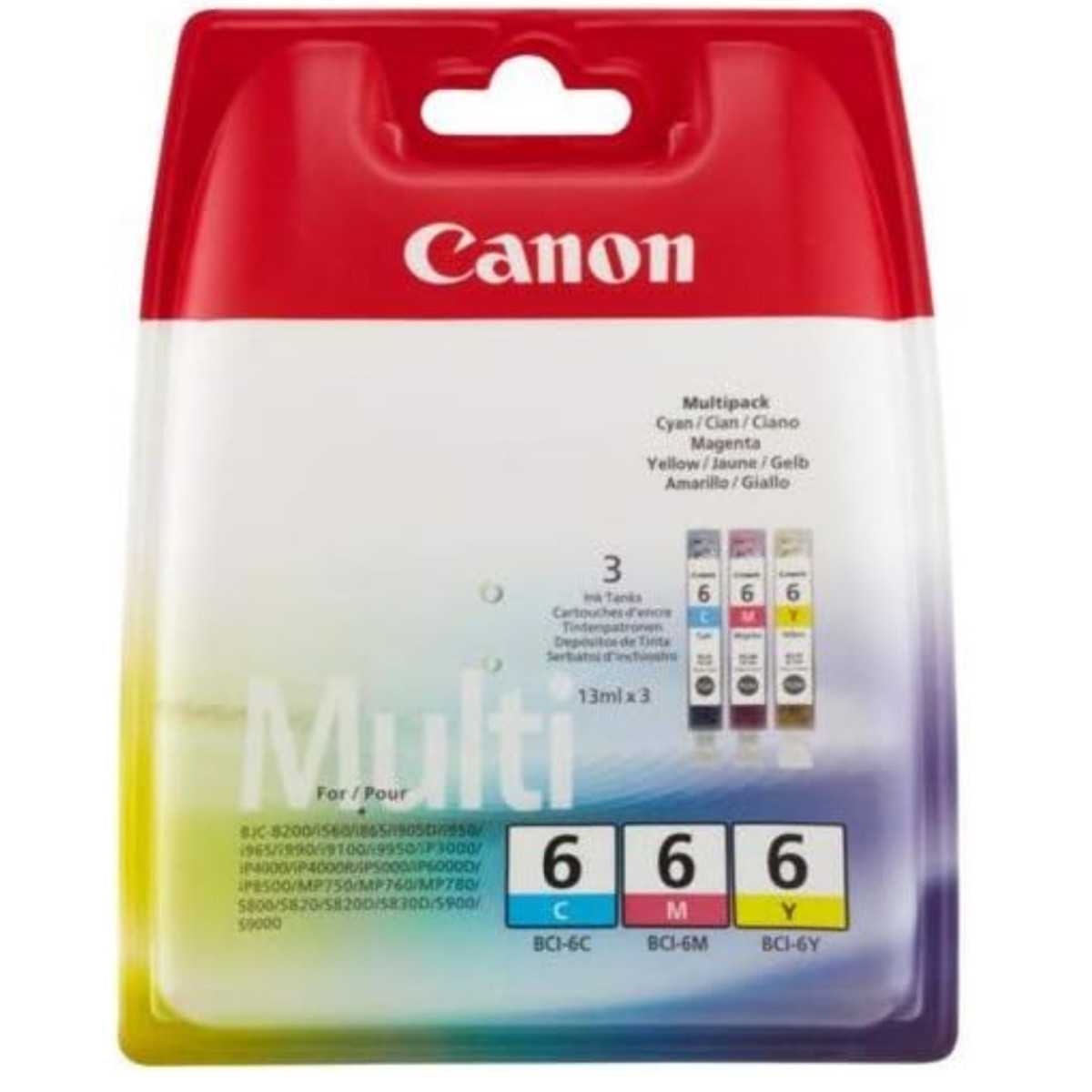 Canon BCI-6 Couleur Multipack de 3 cartouches d'encre d'origine Canon BCI-6 Couleur Multipack de 3 cartouches d'encre d'origine