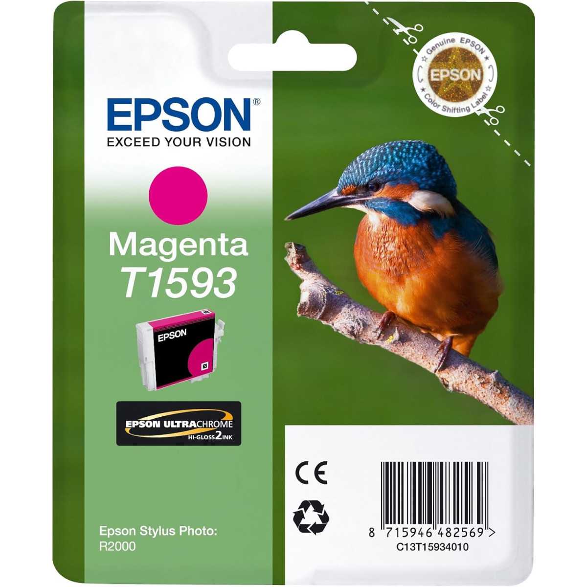 Epson T1593 Magenta Martin pêcheur Cartouche d'encre d Epson T1593 Magenta Martin pêcheur Cartouche d'encre d