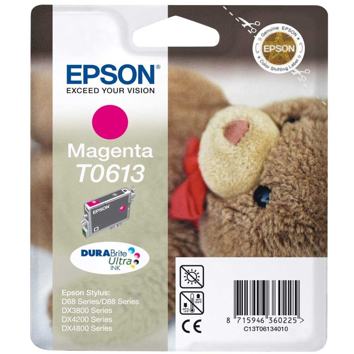 Epson T0613 Magenta Ourson Cartouche authentique au meilleur prix Epson T0613 Magenta Ourson Cartouche authentique au meilleur prix