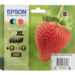 Epson 29XL Noir couleur Fraise Multipack de 4 cartouches d'encre d'origine
