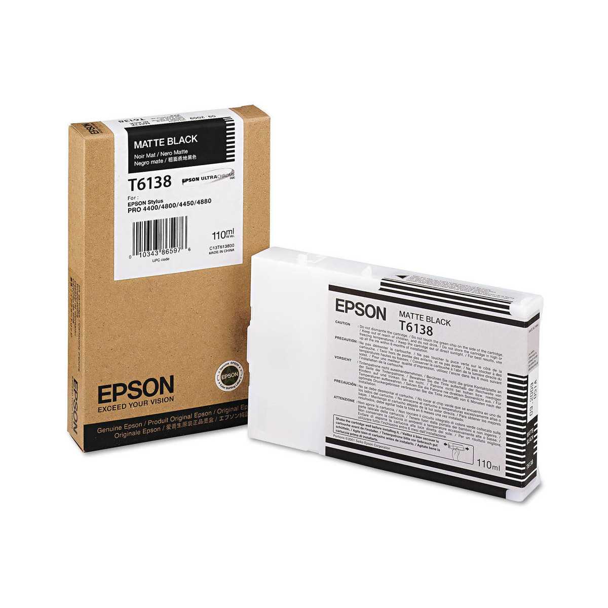 Epson T6138 Noir mat Cartouche d'encre d'origine