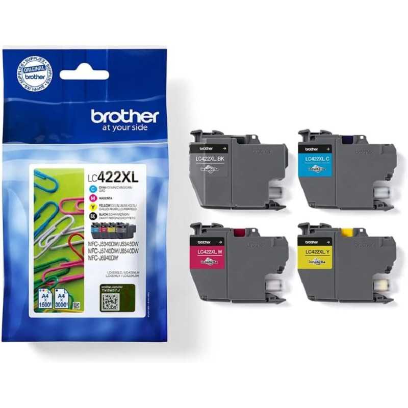 Brother LC422XL Noir couleur Multipack de 4 cartouches d'encre d'origine