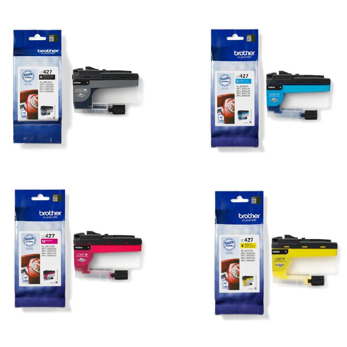 Brother LC427 Noir couleur Multipack de 4 cartouches d'encre d'origine