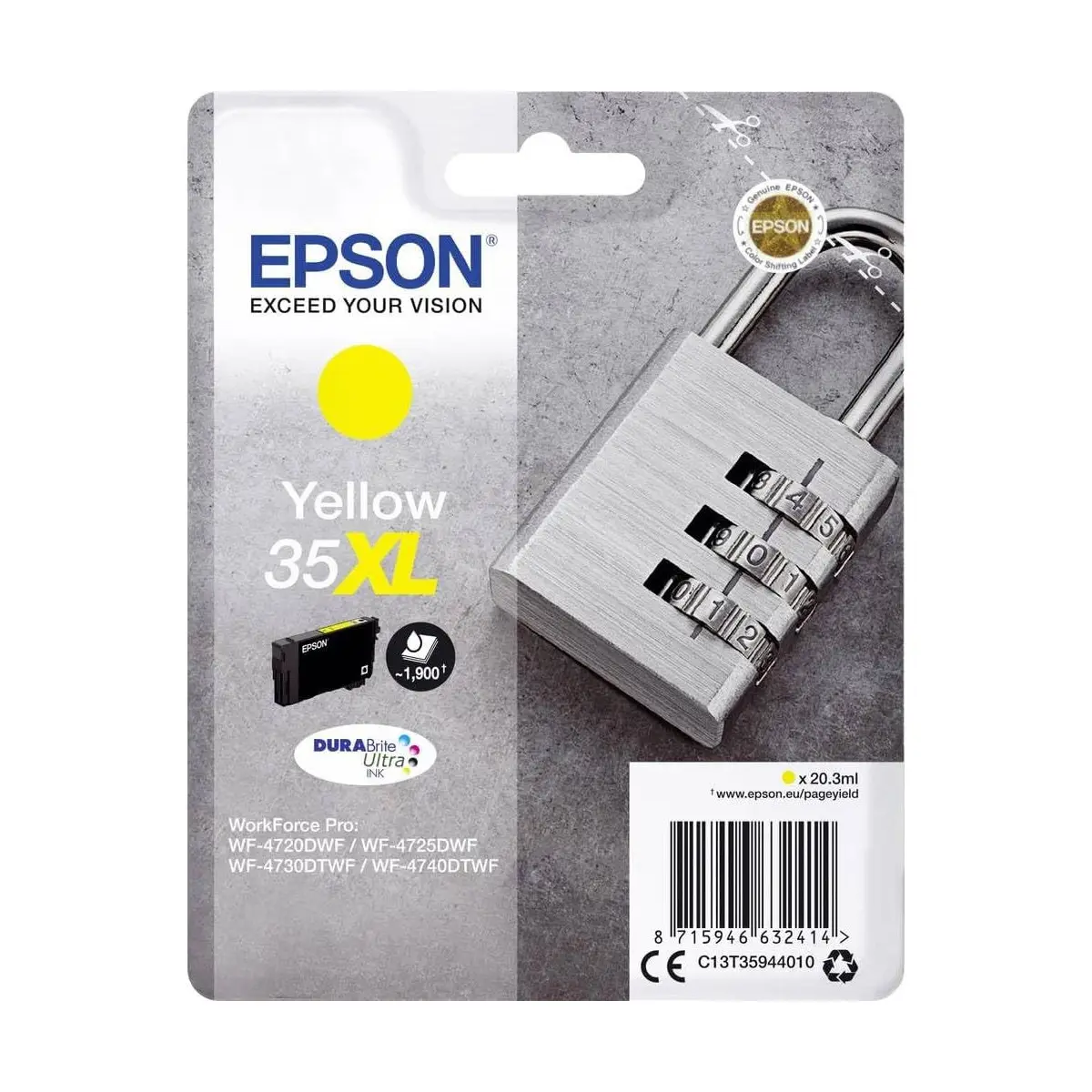 Epson 35XL Jaune Cadenas Cartouche authentique au meilleur prix