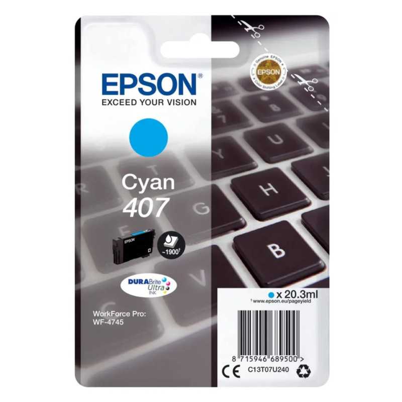 Epson 407 Cyan Clavier Cartouche authentique au meilleur prix