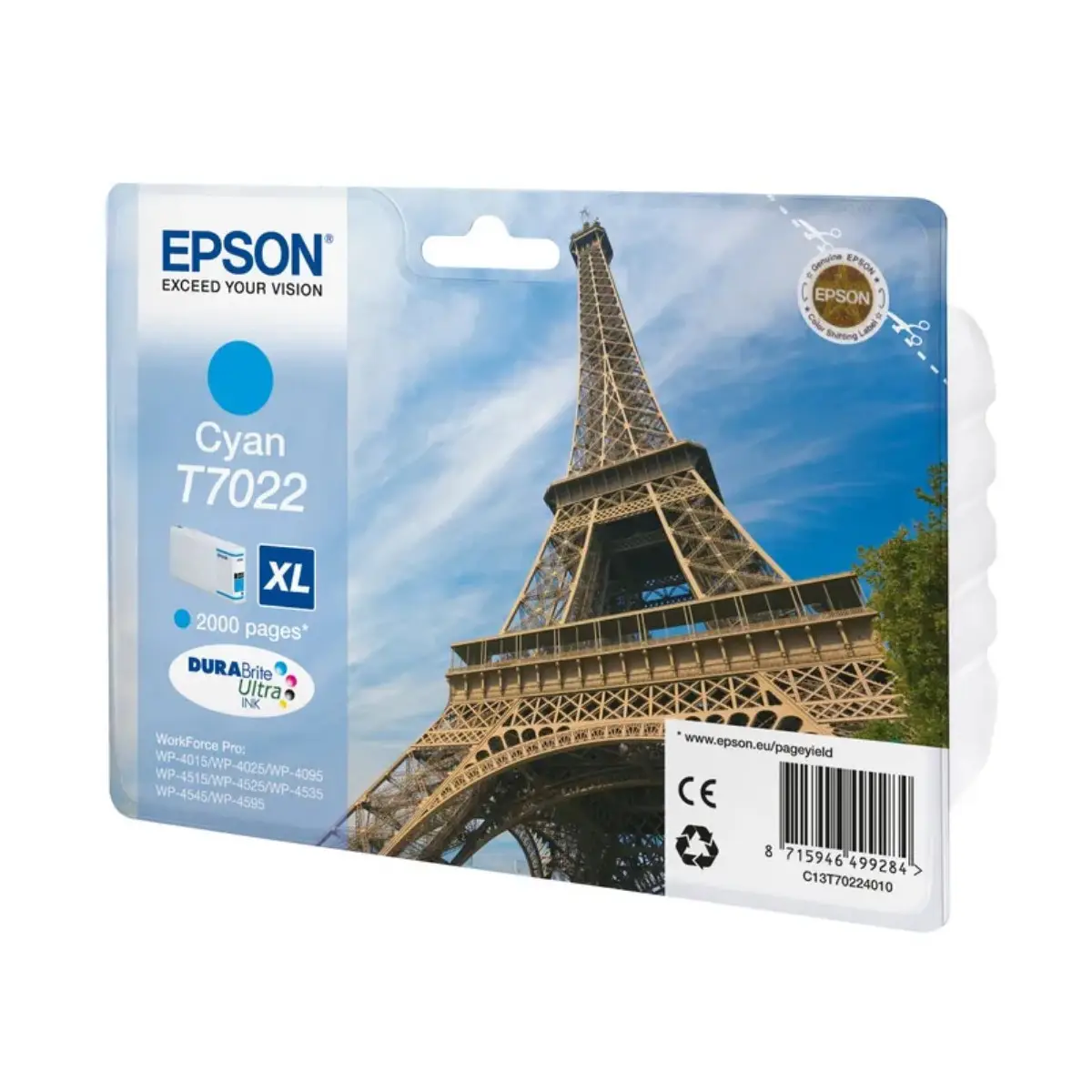 Epson T7022XL Cyan Tour Eiffel Cartouche d'origine