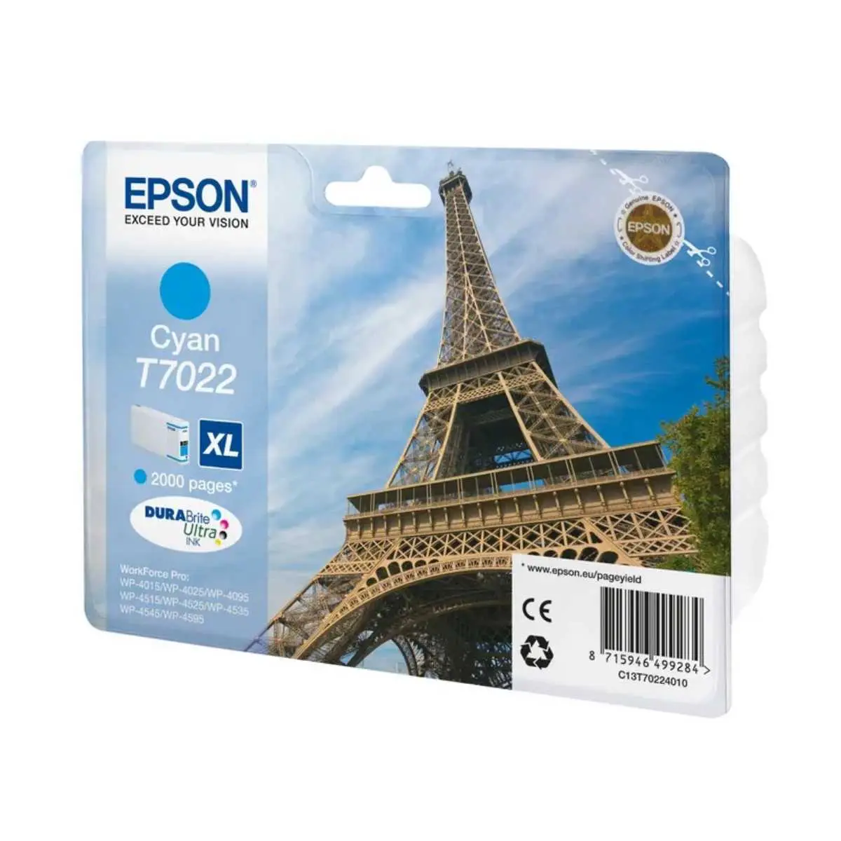 Epson T7022XL Cyan Tour Eiffel Cartouche d'origine