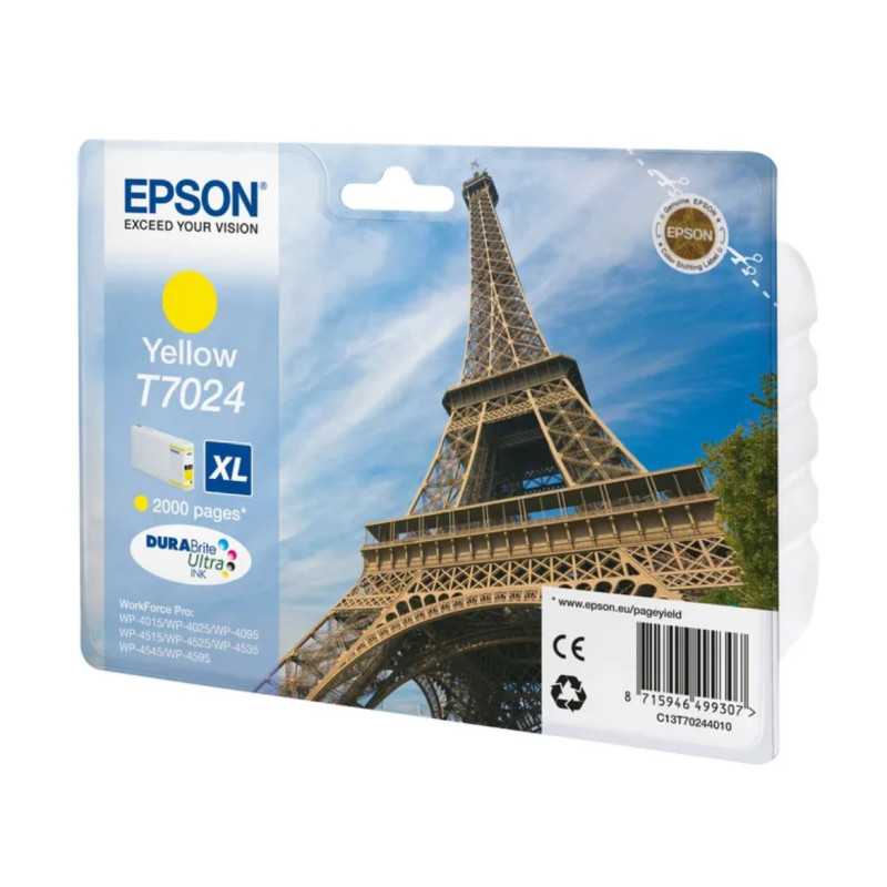 Epson T7024XL Jaune Tour Eiffel Cartouche d'origine