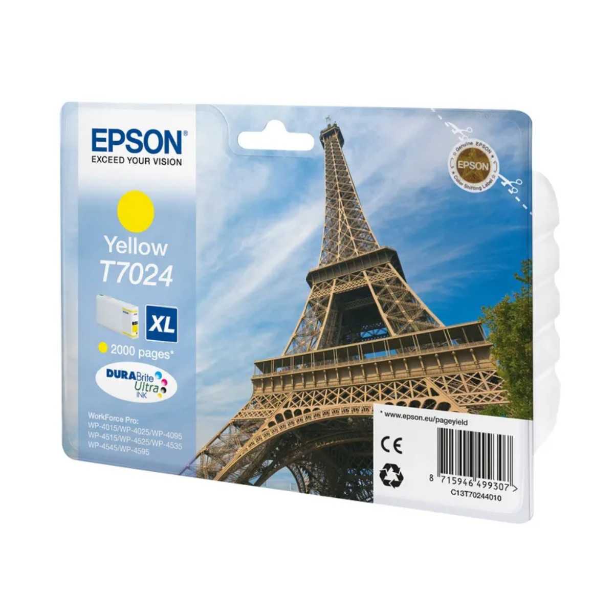Epson T7024XL Jaune Tour Eiffel Cartouche d'origine