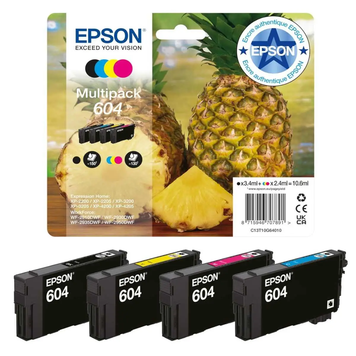 Epson 604 Noir couleur Ananas Pack de cartouches authentiques au meilleur prix